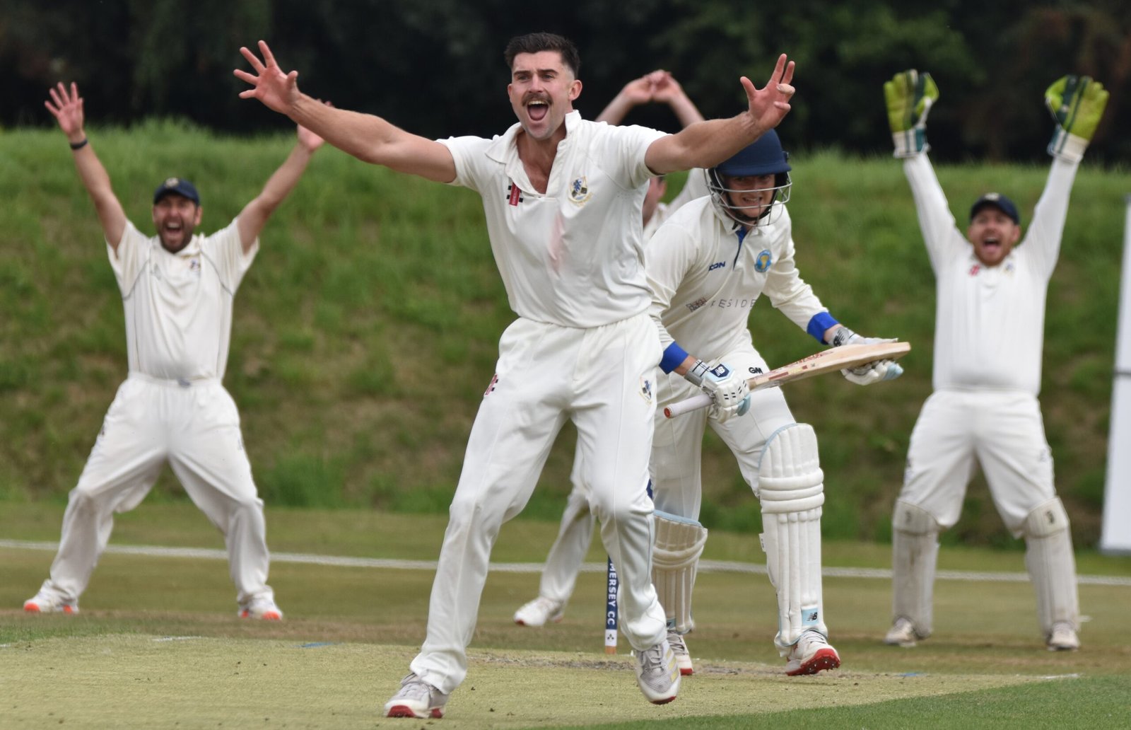Fraser Hay appeals for an lbw